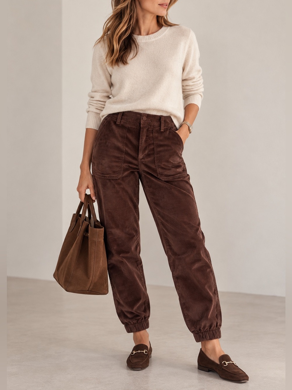 NWOT Banana Republic Corduroy Jogger Pants in Chocolate Brown Size 8